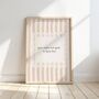 Personalised Lace Stripe Quote Wall Art Print, thumbnail 4 of 5
