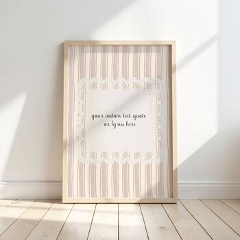 Personalised Lace Stripe Quote Wall Art Print, 4 of 5