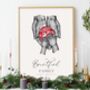Personalised Christmas Family Of Four Print, thumbnail 5 of 6