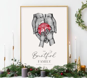 Personalised Christmas Family Of Four Print, 5 of 6