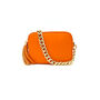 Orange Leather Cross Body Bag And Gold Chain Strap, thumbnail 1 of 7