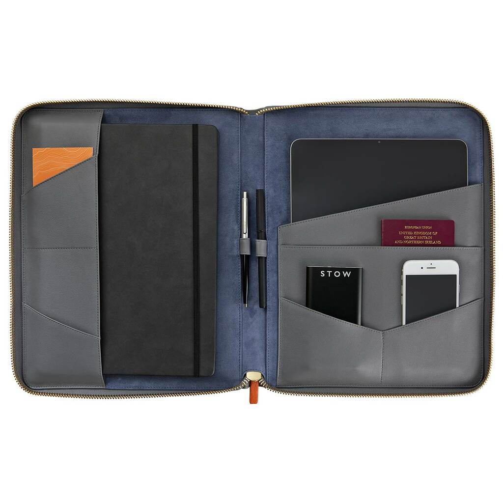 Personalised Luxury Leather And Suede Laptop Wallet By STOW