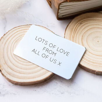 Engraved Wallet Card 'On This Day' With Print, 2 of 3