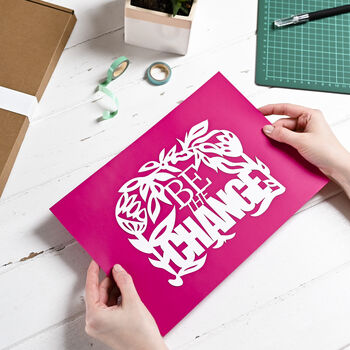 Beginner Paper Cutting Craft Kit, Be The Change, 5 of 7