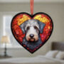 Bedlington Terrier Stained Glass Effect Heart Suncatcher, thumbnail 4 of 6