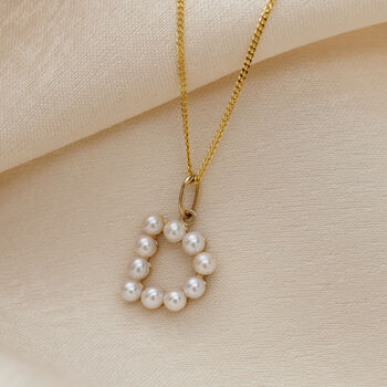 9ct Gold Pearl Letter Charm Necklace, 3 of 6