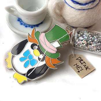 Hatter Penguin Enamel Pin: Alice In Wonderland Penguin Badge, 9 of 10