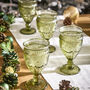 Set Of Four Palmas Green Wine Goblets, thumbnail 1 of 6