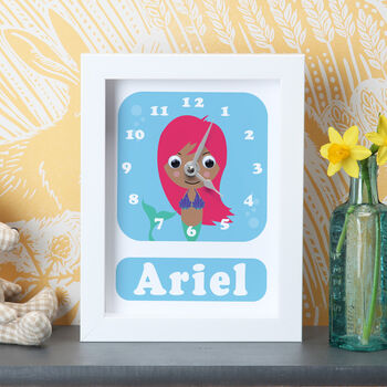 Personalised Framed Mermaid Clock, 3 of 6
