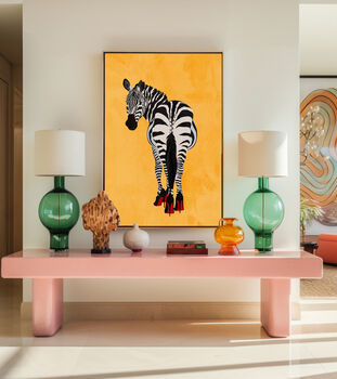 Custom Personalised Zebra Wearing Heels Art Print, 5 of 12