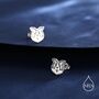 Border Collie Dog Stud Earrings In Oxidised Sterling Silver, thumbnail 5 of 12