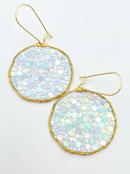 Statement Disco Necklace With Silver Glitter In Medium Size, 7 of 12