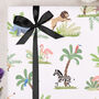 Three Sheets Of Children's Safari White Wrapping Paper, thumbnail 1 of 2