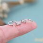 Vertical Baguette Cut Cz Huggie Hoop Earrings In Sterling Silver, thumbnail 6 of 11