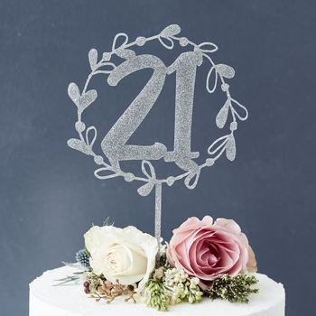Personalised Floral Number Birthday Cake Topper, 6 of 7