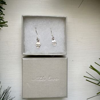 Skull Earrings In Sterling Silver, 3 of 5