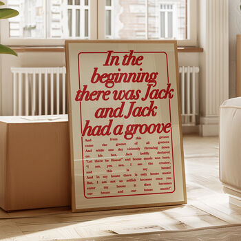 In The Beginning There Was Jack | My House Rhythm Controll Print | Music Poster | Wall Art | House Music | Typographic | Lyric | Wall Decor, 3 of 9