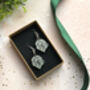 Plant Leaf Silver Plated Earrings Letterbox Gift Set, thumbnail 8 of 12