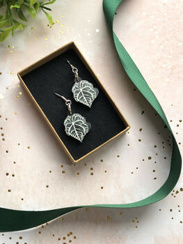 Plant Leaf Silver Plated Earrings Letterbox Gift Set, 8 of 12