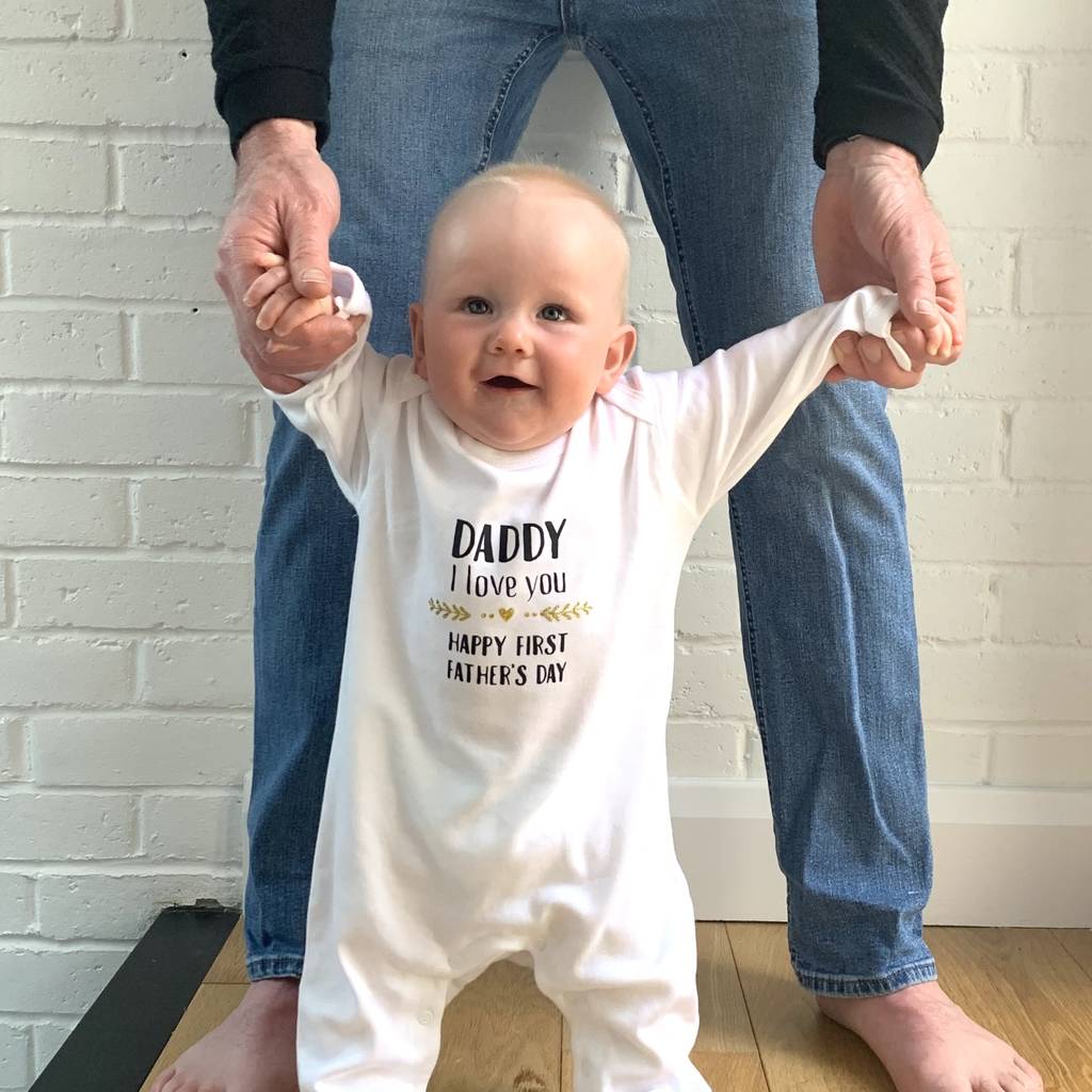 Happy First Father's Day Baby Grow By Allihopa | notonthehighstreet.com
