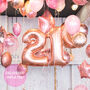 Rose Gold Birthday Surprise Helium Inflated Balloons, thumbnail 1 of 4