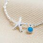 Starfish And Gem Charm Anklet, thumbnail 3 of 4