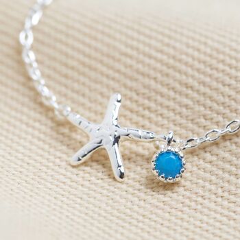 Starfish And Gem Charm Anklet, 3 of 4