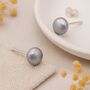 Sterling Silver Grey Freshwater Pearl Stud Earrings, thumbnail 6 of 6