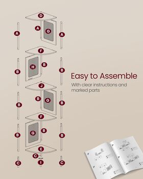 Five Tier Corner Shelf With Polyrattan Sides Bookshelf, 9 of 12