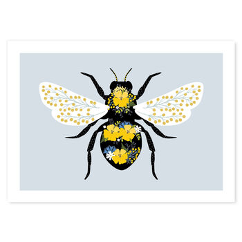 Floral Bee A4 Print, 4 of 5