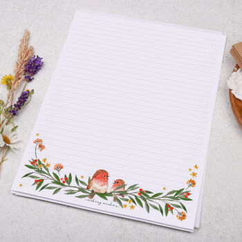 A4 Letter Writing Paper With Robin And Foliage Border, 3 of 4