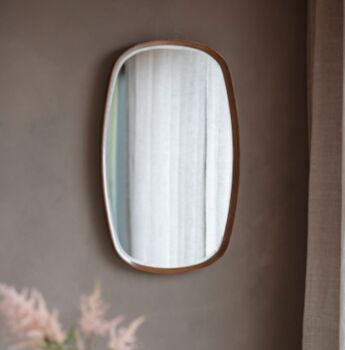 Oak Or Walnut Oval Mirror, 2 of 5
