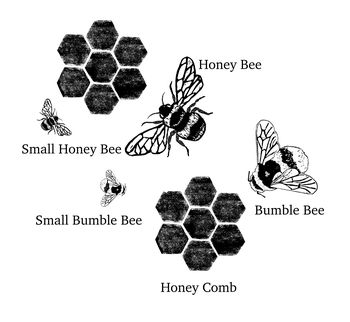 Honey Bee, Bumble Bee And Honeycomb Rubber Stamps, 4 of 4