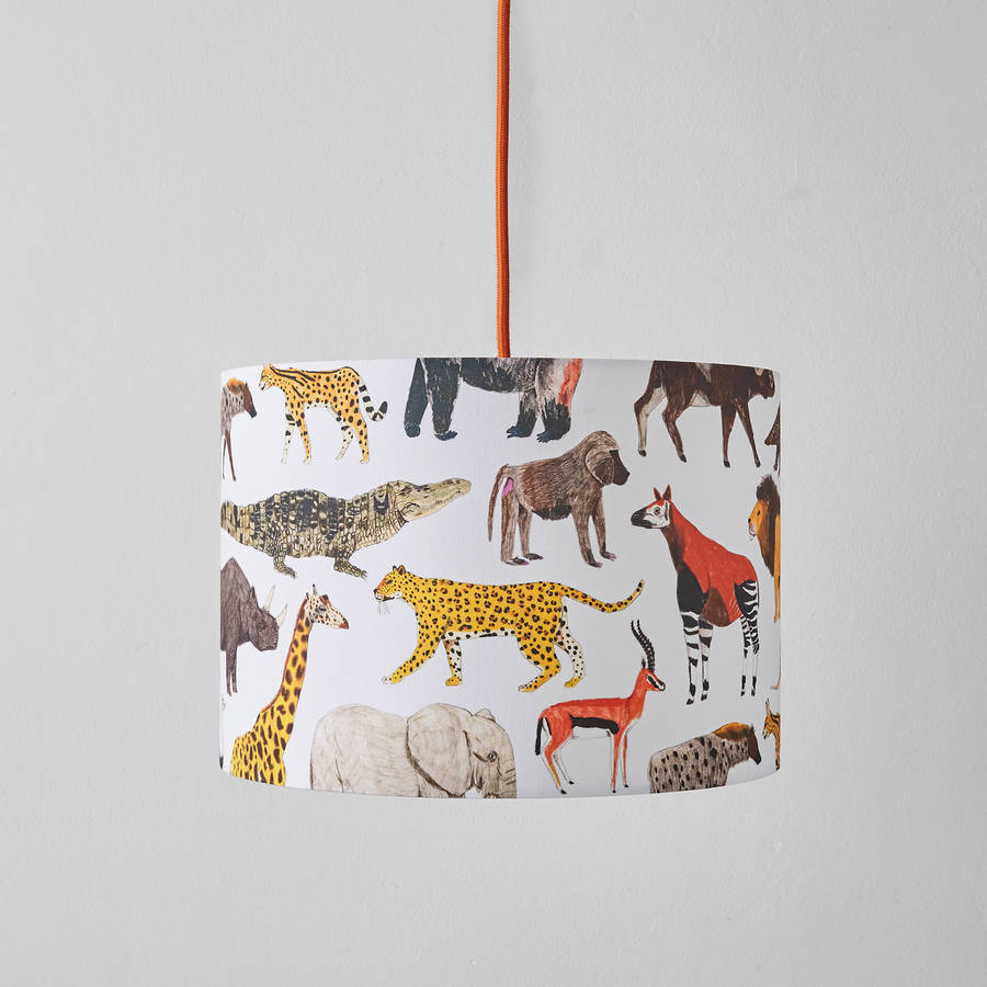 Safari Animals Lampshade By James Barker Notonthehighstreet Com Safari Animals Lampshade