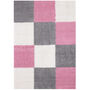 The Rugs Geometric Shaggy Rug Pink Checkered Rug, thumbnail 12 of 12