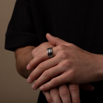 Personalised Silver Closed Link Chain Ring, 7 of 12