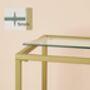 Console Table Tempered Glass Metal Frame Modern Shelves, thumbnail 4 of 7