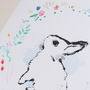 Dwarf Hotot Bunny Illustration Print, thumbnail 3 of 6
