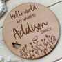 Baby Name Announcement Plaque Wildflower Design, thumbnail 3 of 4