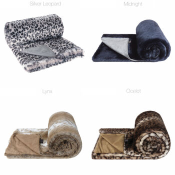 Bed Throw Blankets. Luxury Faux Fur Made In England, 2 of 5
