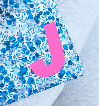 Blue Liberty Cute Personalised Hot Water Bottle, 4 of 5