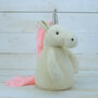 Unicorn Plush Door Stop, With Silver Sparkly Horn, thumbnail 3 of 3