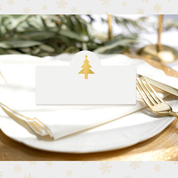 Christmas Gold Foiled Blank Place Cards, 3 of 6