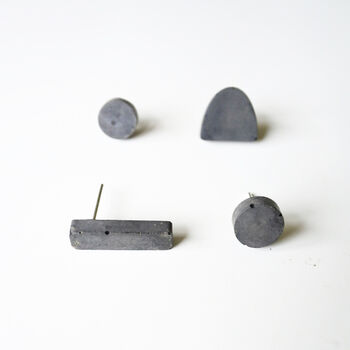 Recycled Sustainable Concrete Stud Earrings Set, 2 of 5