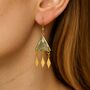 Bohemian Green Amethyst Dangle Earrings, thumbnail 3 of 5