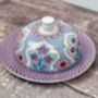 Blue Patterned Round Butter Dish, thumbnail 1 of 3