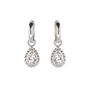April Birthstone White Topaz Sterling Silver Huggie Hoop Earrings, thumbnail 2 of 12