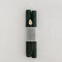 Set Of Two Hand Rolled Green Beeswax Intention Candles, thumbnail 3 of 3