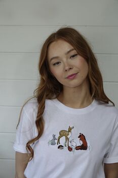 Embroidered Woodland Animals T Shirt, 4 of 5