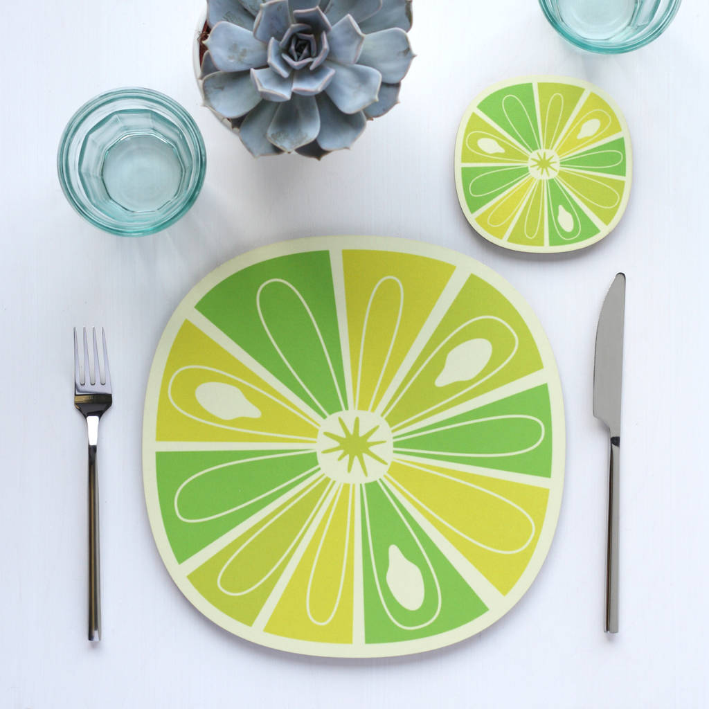 Citrus Slice Design Placemats And Coasters By Beyond the Fridge